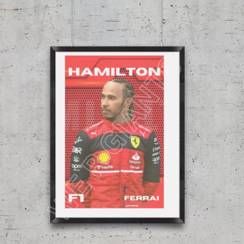 Sir Lewis Hamilton F1 Ferrari Racing 11x17 Art Print